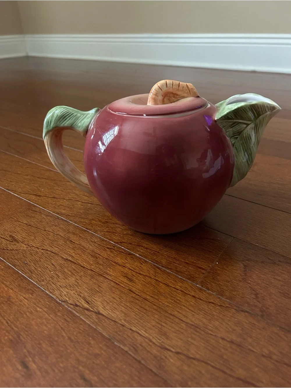 Vintage Apple Teapot Jay Willfred Andrea By Sadek Ceramic Whimsical Hand painted
